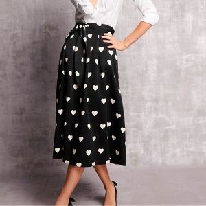 Talbots - Tie Waist Faille Maxi Heart Skirt
